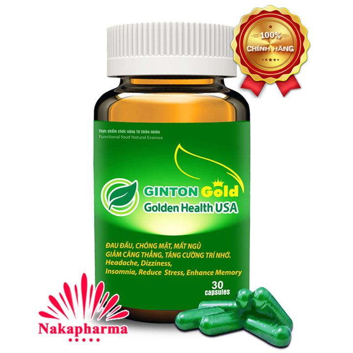 Ginton Gold Golden Health - Giảm đau đầu chóng mặt, mất ngủ, rối loạn tiền đình do thiểu năng tuần hoàn não