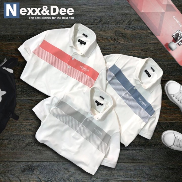 Áo thun POLO nam sọc ngang trẻ trung niên có cổ bẻ Nexx&Dee SN6