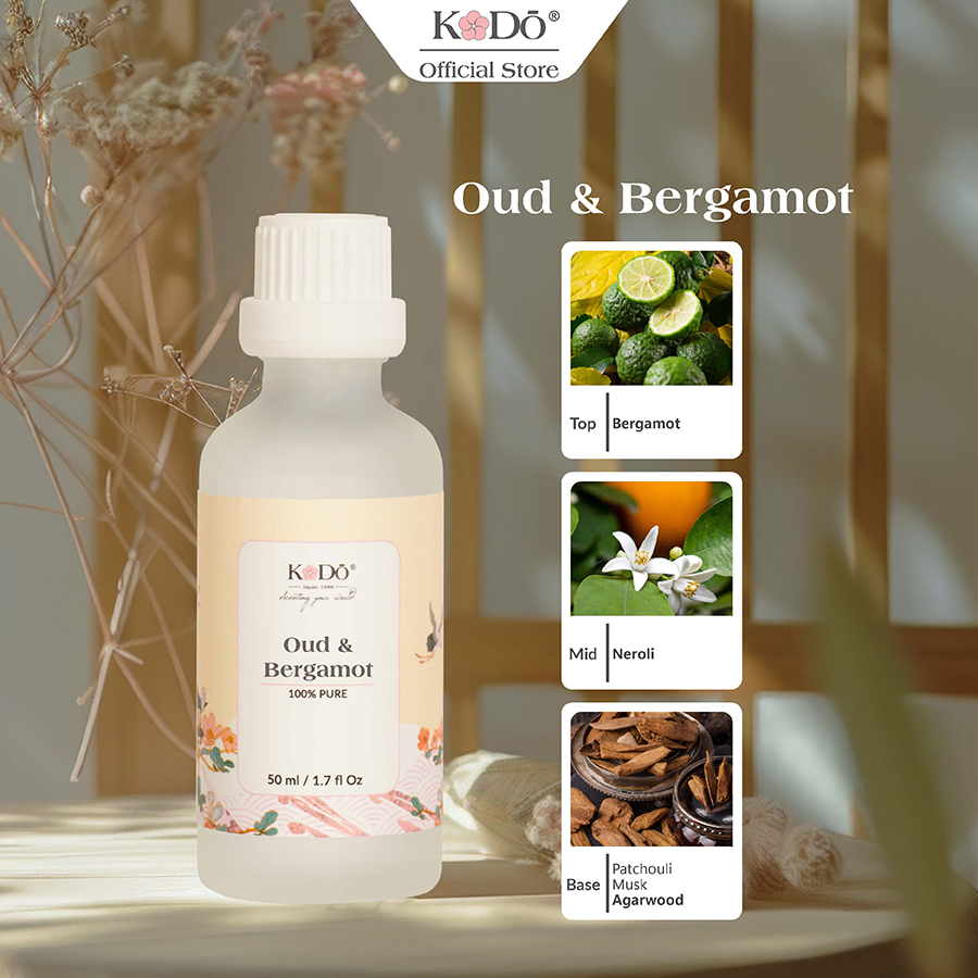 Tinh Dầu Nước Hoa Kodo Oud & Bergamot Hương Gỗ - Làm Thơm Phòng, Không Gian, Quần Áo - Signature Collection - Kiểm Định An Toàn QUATEST3 10ml/50ml/100ml/500ml