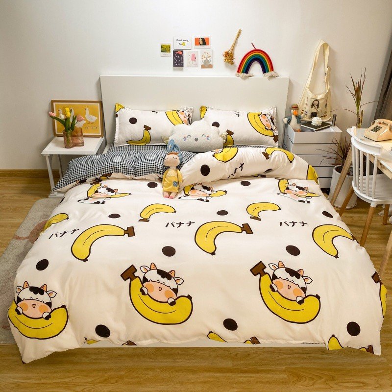Set 5 VỎ CHĂN/ MỀN Cotton Poly Mẫu BÒ SỮA CHUỐI Cute Siêu Cấp Nhẹ Nhàng+ Êm Ái+ Ấm Áp+ Mềm Mịn. Chăn Ga Gia Đình. Phù Hợp Cho Các Bé. KIRIN Store