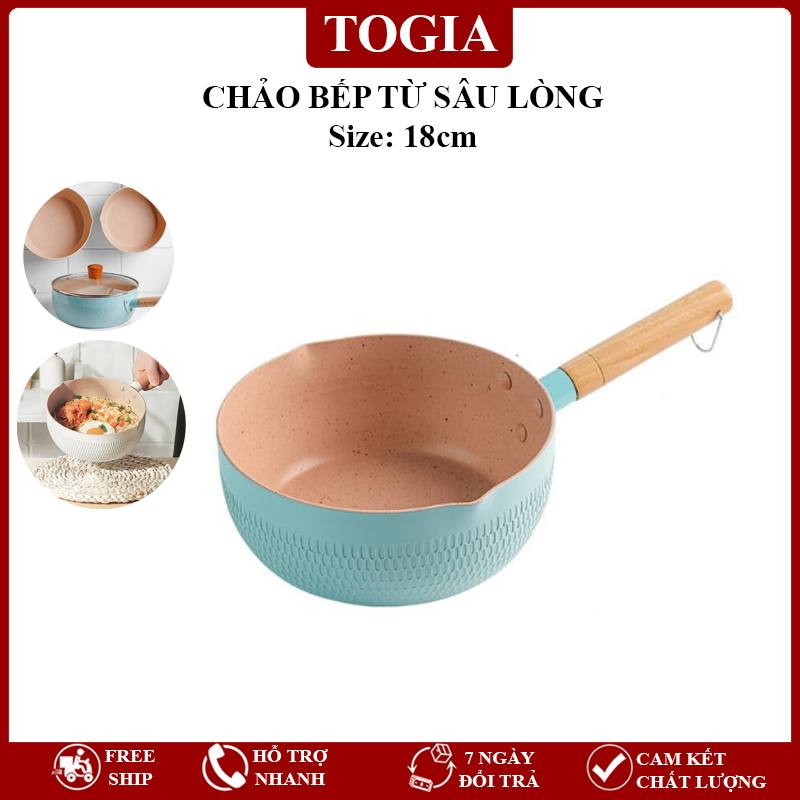 Chảo Chống Dính - Chảo Rán, Xào Sâu Lòng Phong Cách Nhật Nhiều Mầu 18cm TOGIA