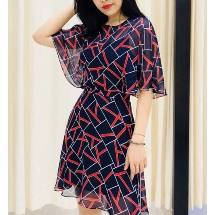 Đầm kẻ che khuyết điểm Elise sz XL