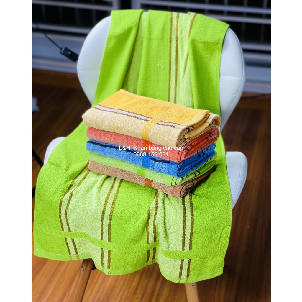 Khăn tắm kẻ sọc tân thịnh 100% cotton 50x100cm