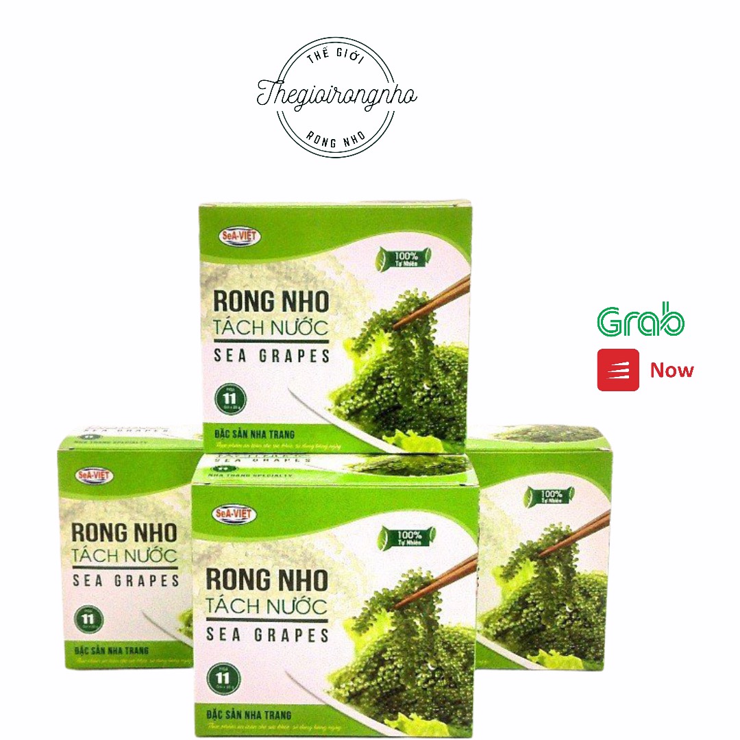 Rong nho tách nước Sea Việt hộp 220g 11 ngâm nở ra rong nho tươi ăn cực giòn ngon thanh mát