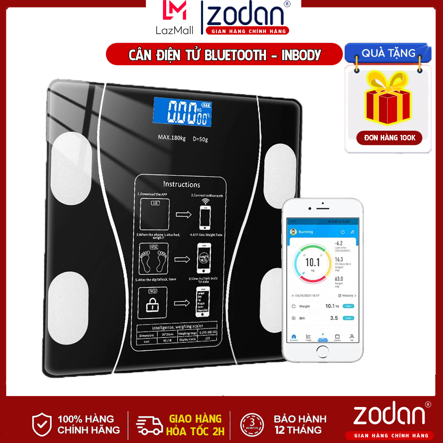  Cân điện tử Bluetooth thông minh đo thông số cơ thể INBODY - Cân điện tử sử dụng PIN- Bền tốt độ chính xác cao cân điện tử thông minh cân điện tử cân người weight scale can điện tử gia đình cân sức khoẻ điện tử 