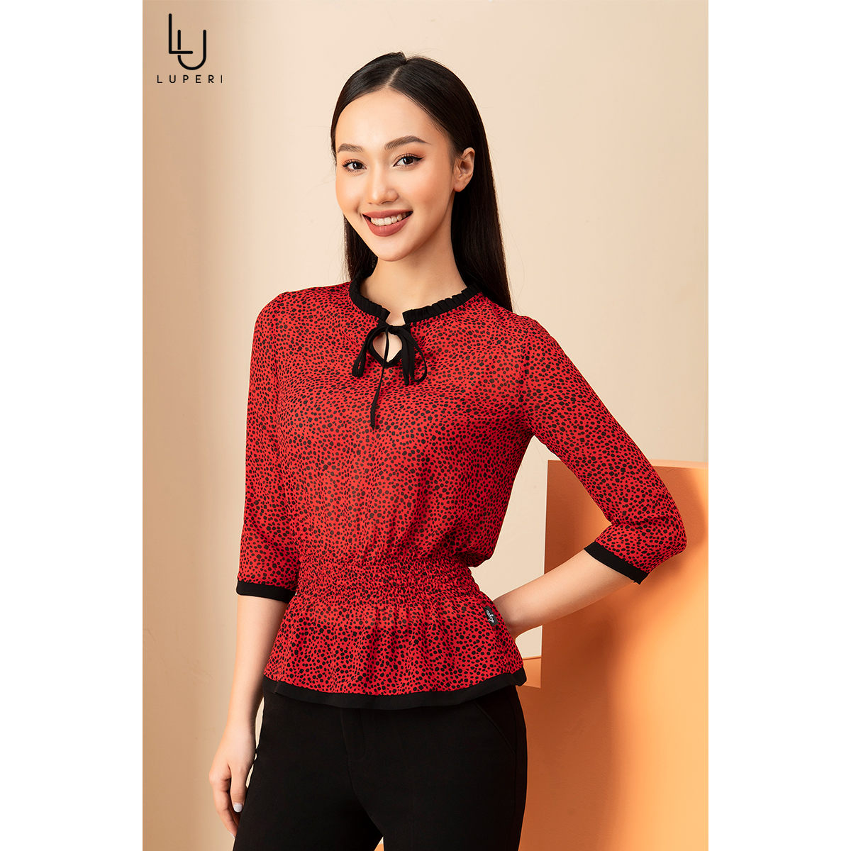 Áo sơ mi thiết kế eo chun luperi lfsm1102