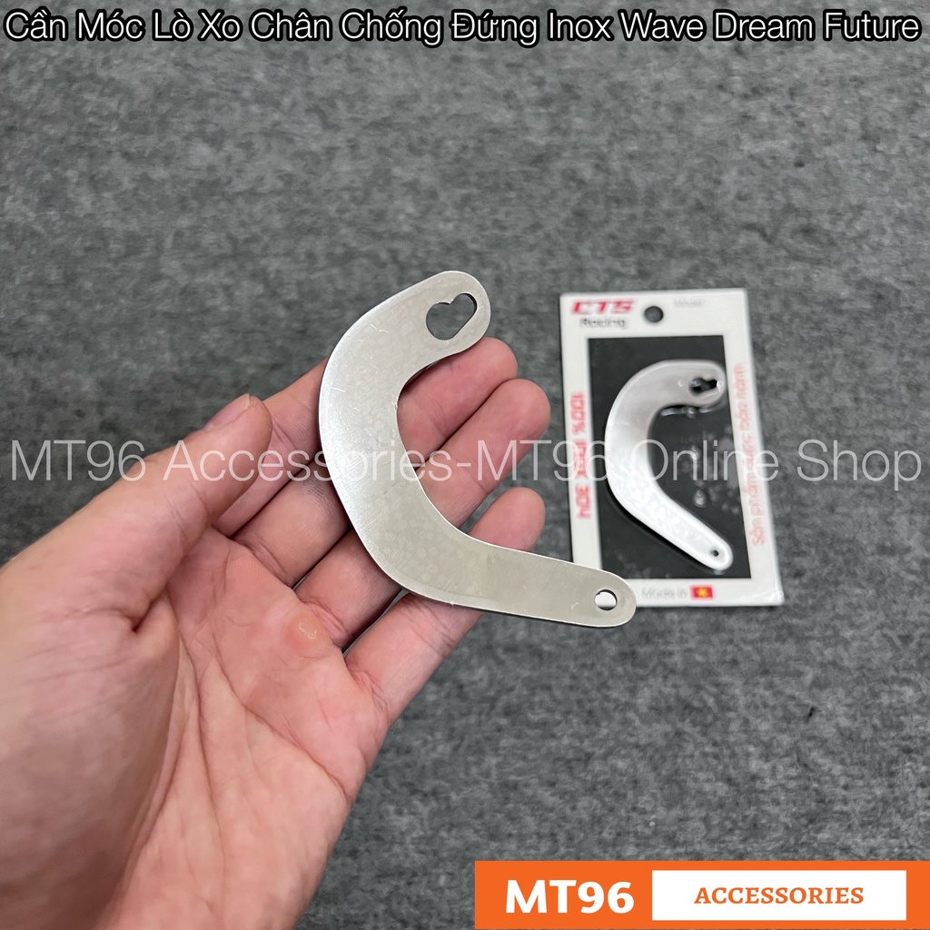 Cần móc lò xo chống đứng inox cts gắn wave dream future chuẩn inox304