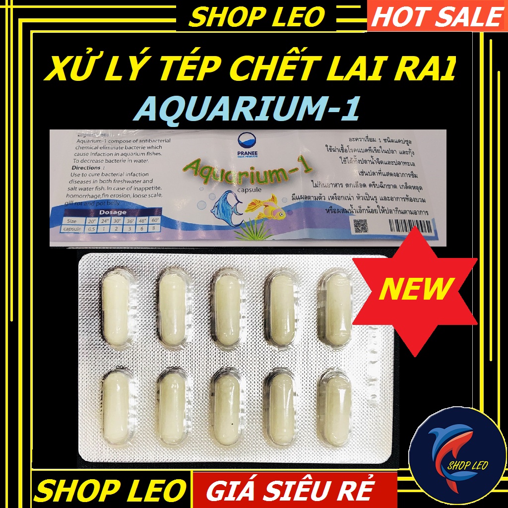 [Hoàn Tiền 10%]Viên nhộng AQUARIUM-1 Thái Lan chuyên xử lý tép, cá chết lai rai-PRANEE AQUARIUM 1-phụ kiện tép cảnh-thủy sinh - shopleo