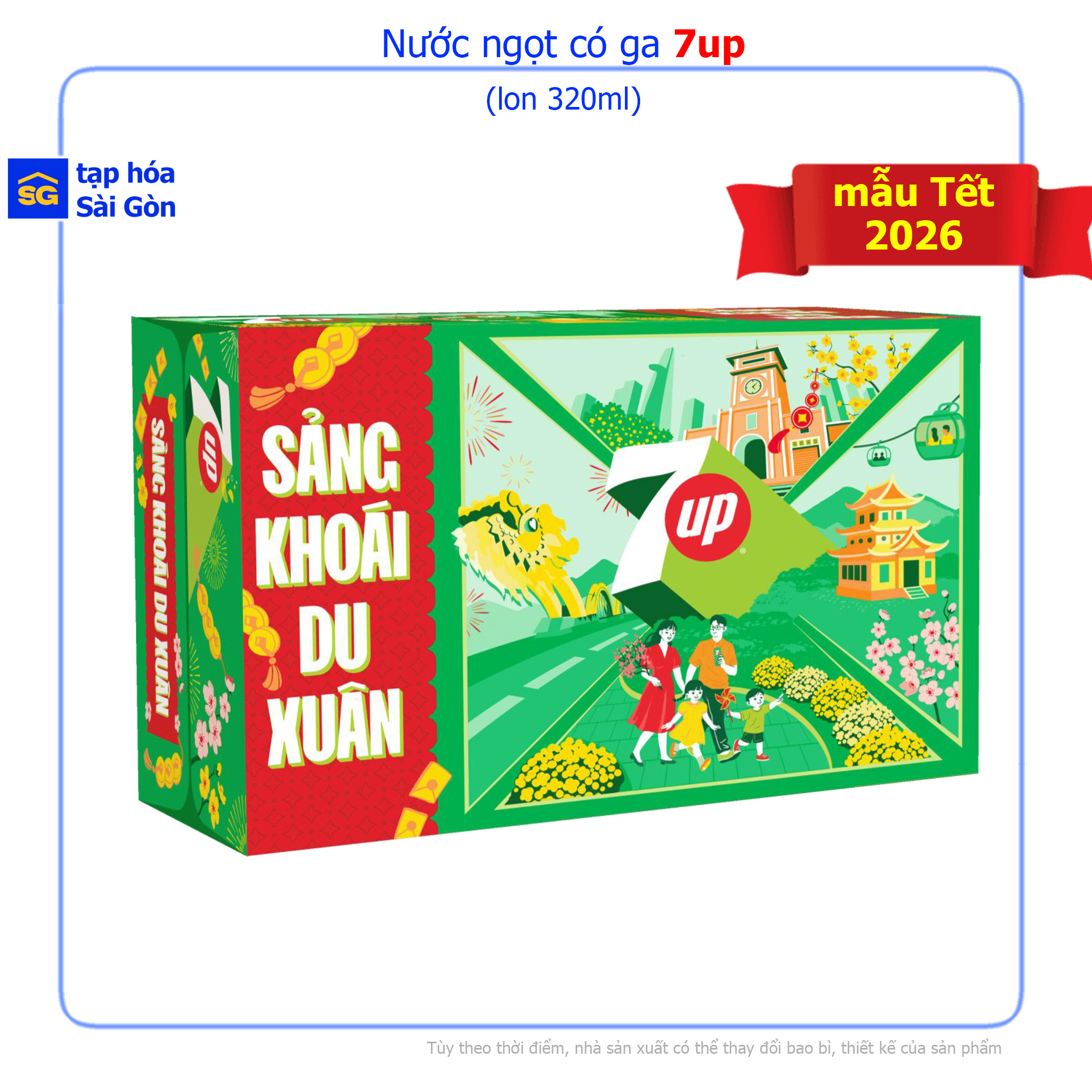 Box of 24 7up Soft Drink Cans 320ml Brings a Refreshing Feeling of Lemon Flavor