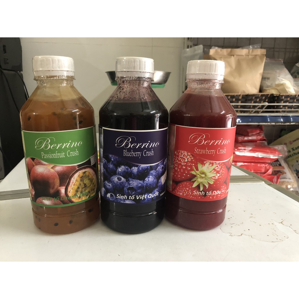 Sinh tố Berino các vị Chanh leo, dâu, Việt quất lọ 1 lít