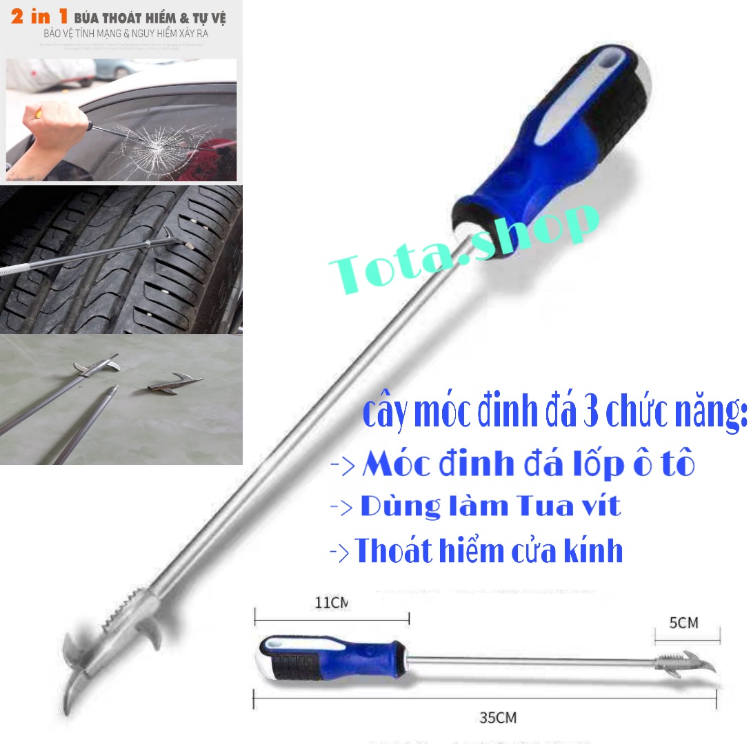 [HCM]CÂY MÓC ĐINH ĐÁ 3 CHỨC NĂNG SIÊU PHẨM - MÓC ĐINH ĐÁ LỐP XE HƠI  DÙNG LÀM TUA VÍT  THOÁT HIỂM