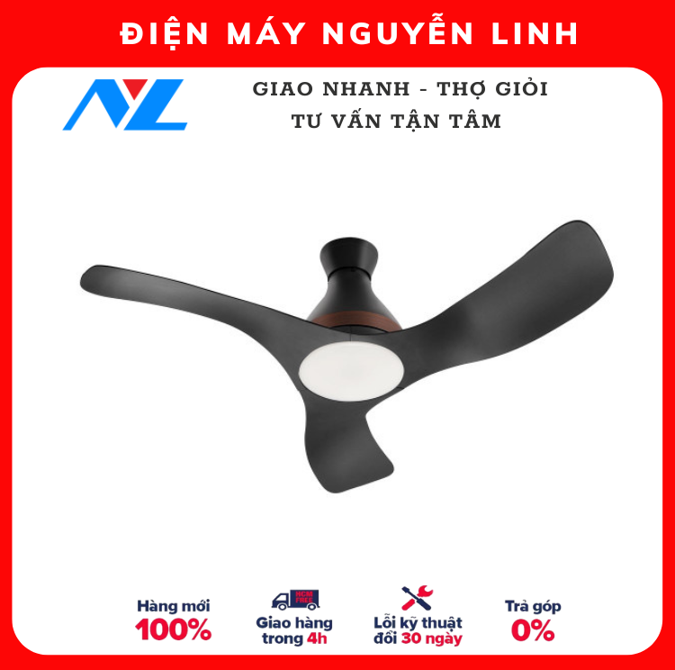 F-48dgl - freeship - quạt trần 3 cánh tích hợp đèn led điều khiển từ xa bằng ứng dụng panasonic f-48dgl