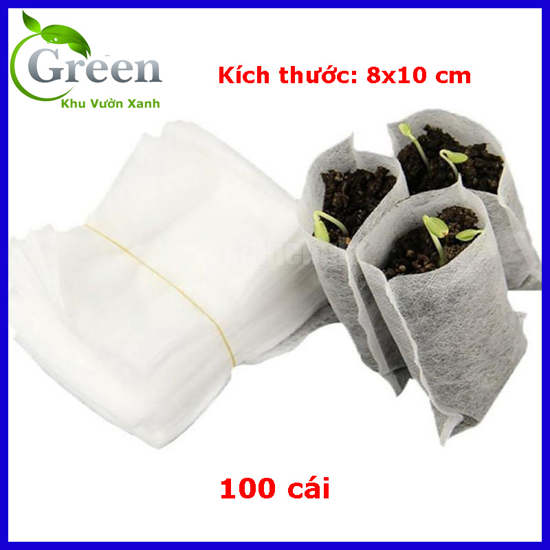 Bộ 100 Cái Túi Vải Sinh Học Ươm Cây Trồng Cây Tiện Lợi