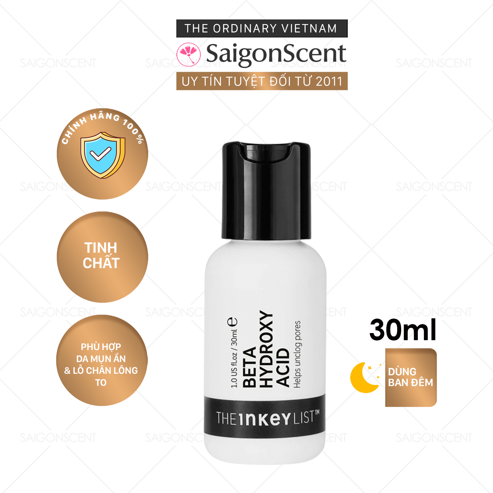 Tinh chất giảm mụn ẩn The INKEY List Beta Hydroxy Acid