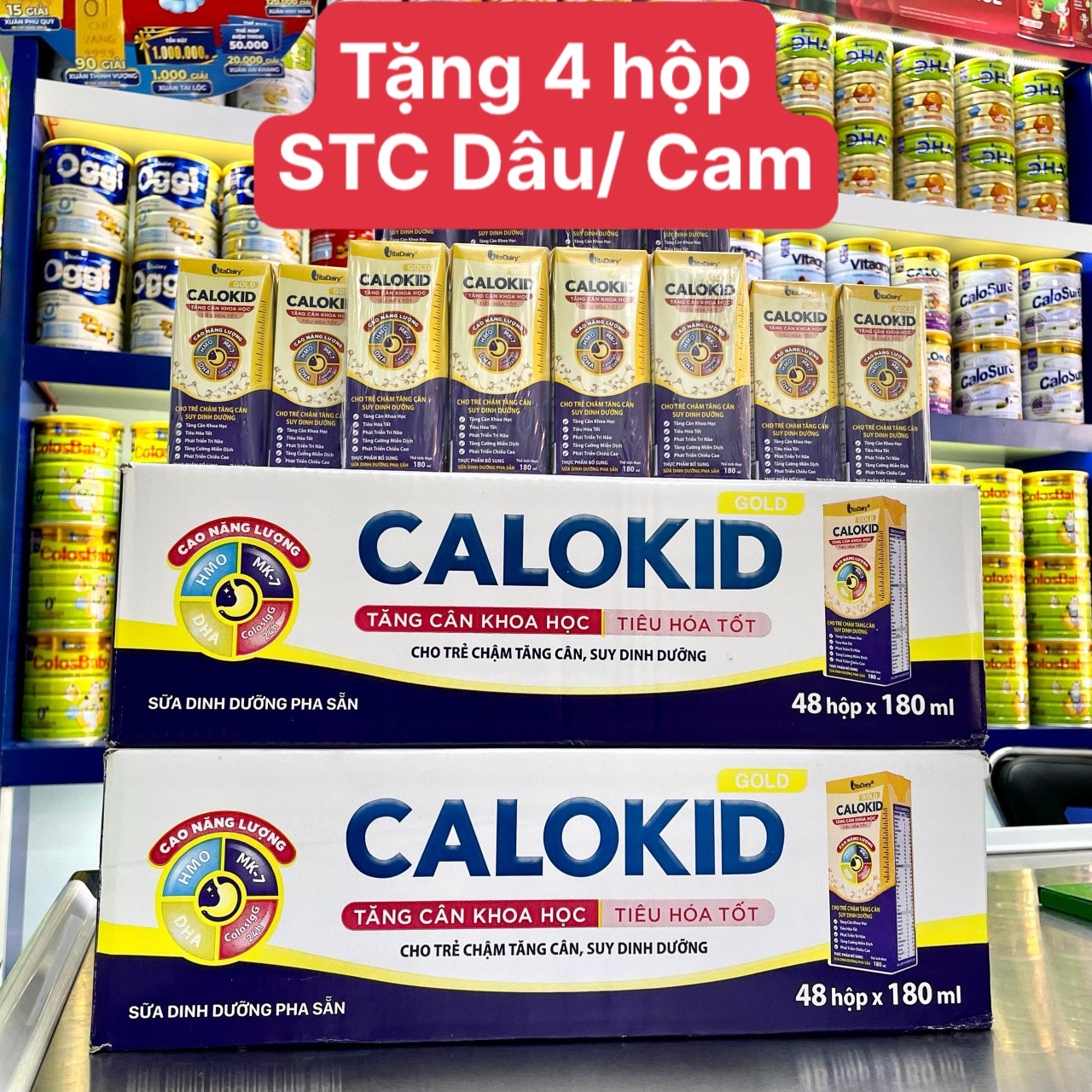 Thùng 48 hộp 180ml sữa bột pha sẵn calokid 180ml