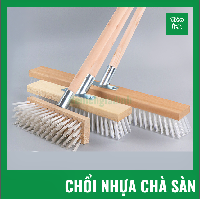 Chổi chà sàn chổi sợi cước cán dài chà sàn công nghiệp vệ sinh sân vườn kích thước 27cm 30cm 50cm 80cm dễ dàng sử dụng