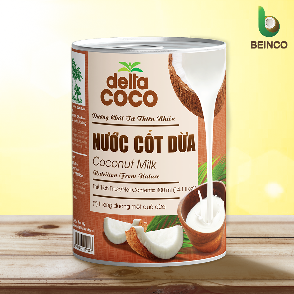 Nước Cốt Dừa Đóng Lon Delta Coco 400ml