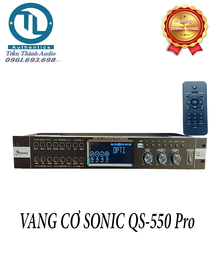 Vang cơ lai số cao cấp SONIC QS-550Pro Chống hú tuyệt đối, karaoke Reverd/Echo, Bluetooth 5.0, chỉnh bass/sub hàng nhập khẩu 2024 bảo hành 24 tháng