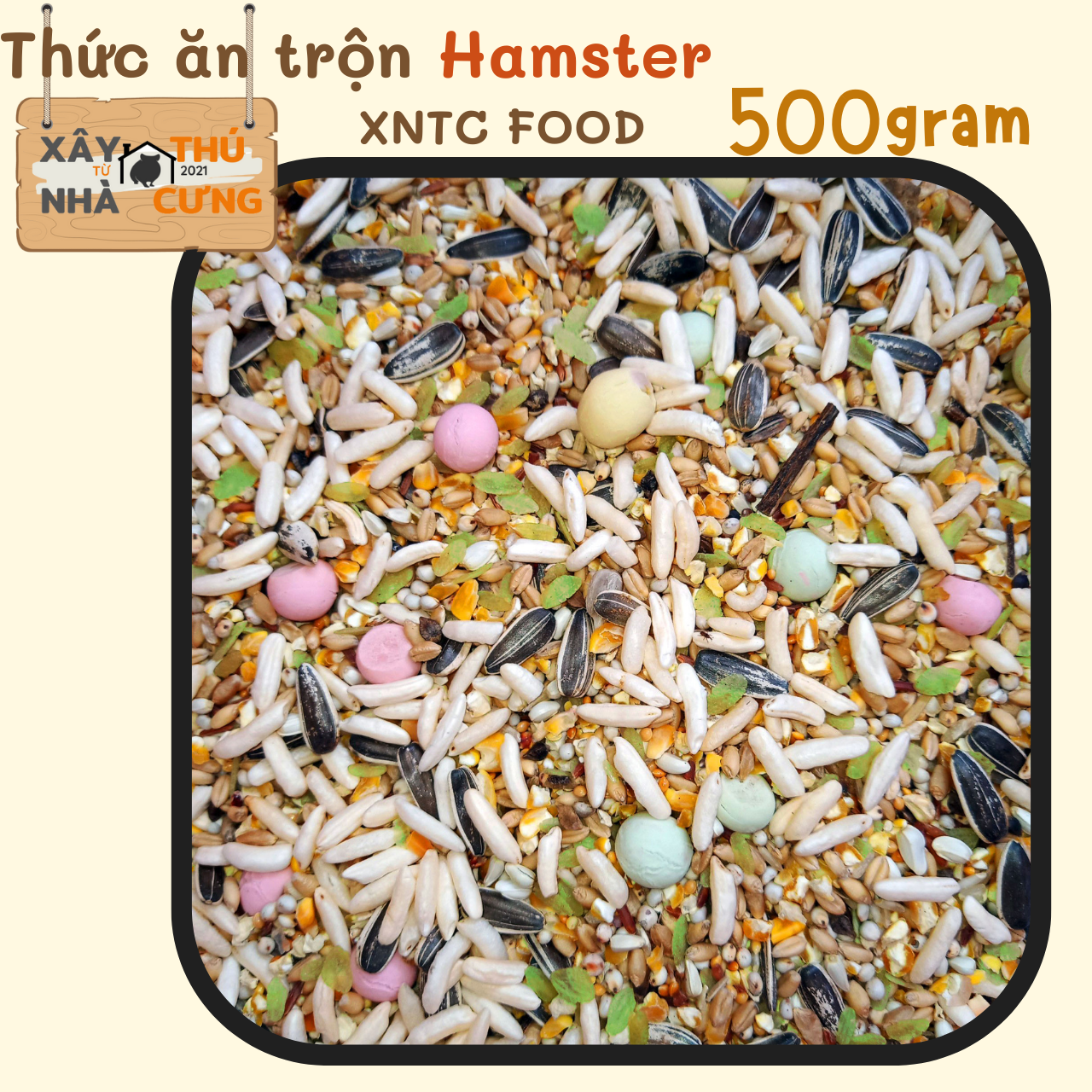 Thức ăn trộn hamster xntc food 500gram
