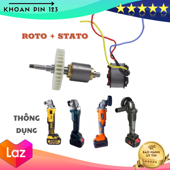 Roto và cuộn stato máy mài pin không chổi than thông dụng cho máy TQ