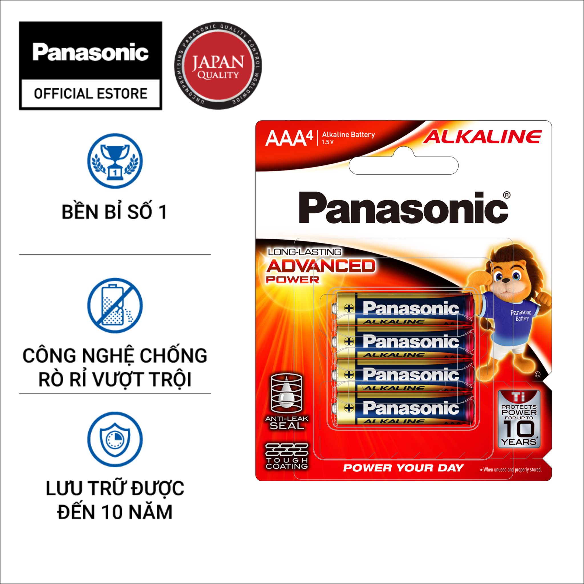 Pin Panasonic Alkaline AAA LR03T/4B-V (Vỉ 4 viên) – Hàng Chính Hãng