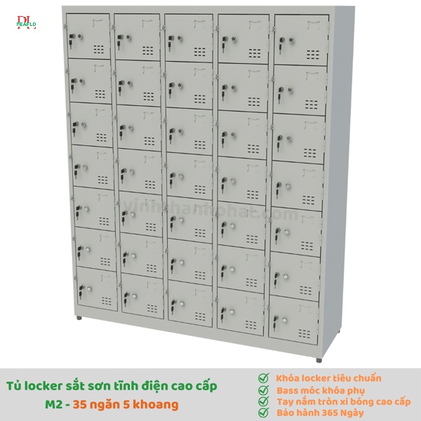 Tủ sắt đựng đồ cá nhân locker 35 ngăn cánh kiểu TS987-5K PEAFLO cao cấp