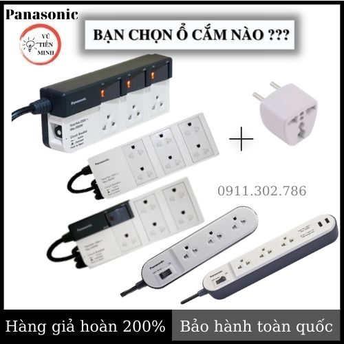 TẶNG PHÍCH CHIA 3 RA 2 - Ổ cắm chịu tải, ổ cắm điện có dây, thông minh, đa năng, chịu tải PANASONIC - BẢO HÀNH TOÀN QUỐC - SX Thái Lan