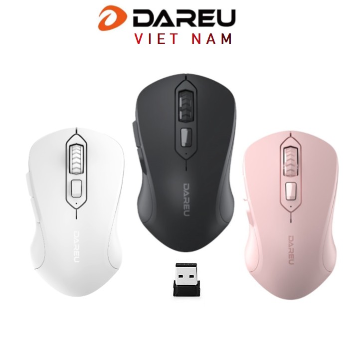 Chuột không dây Dareu LM115G Pink / Black / White - Mai Hoàng PP