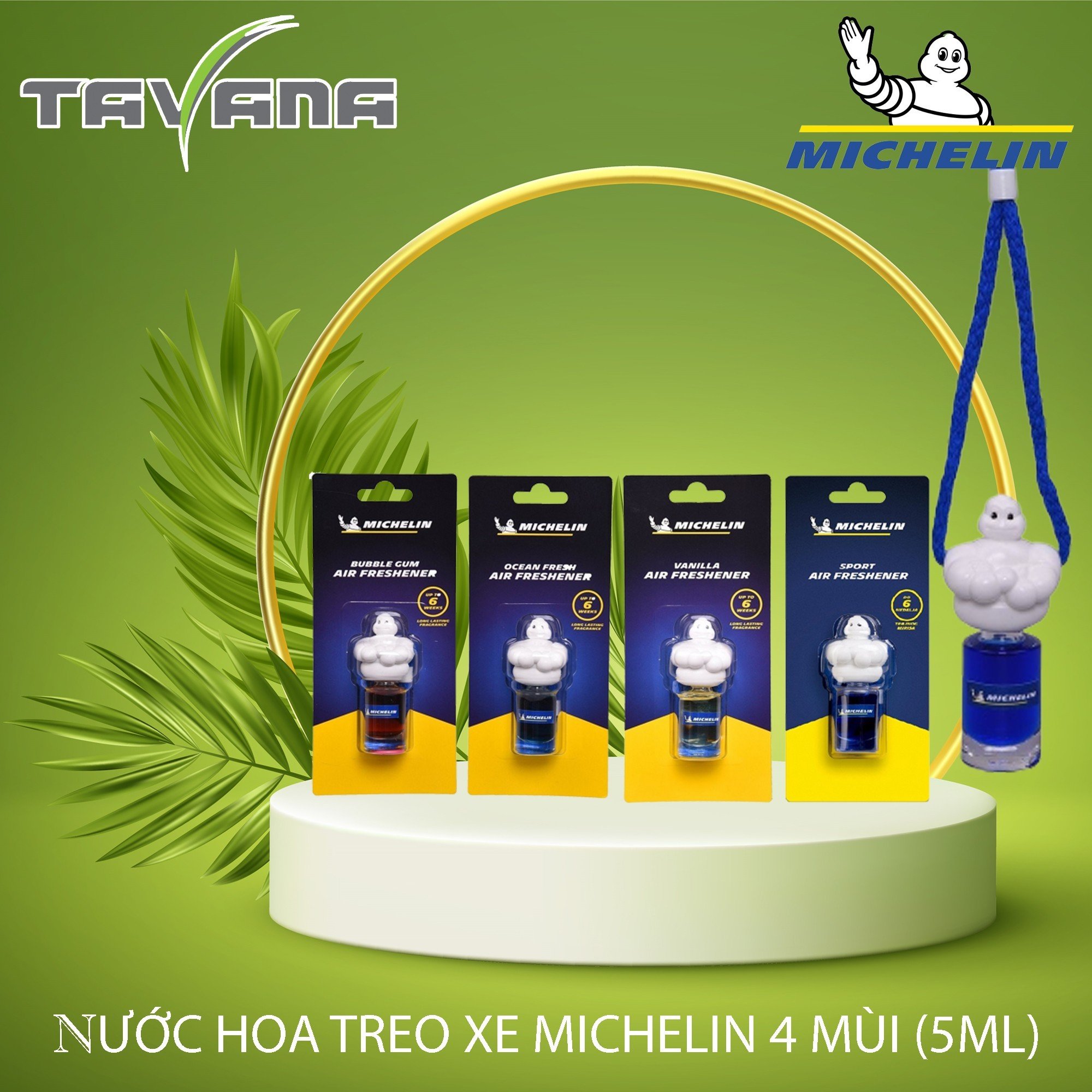 Nước hoa ô tô Nanolight Michelin dạng treo W878 - Nhiều mùi hương