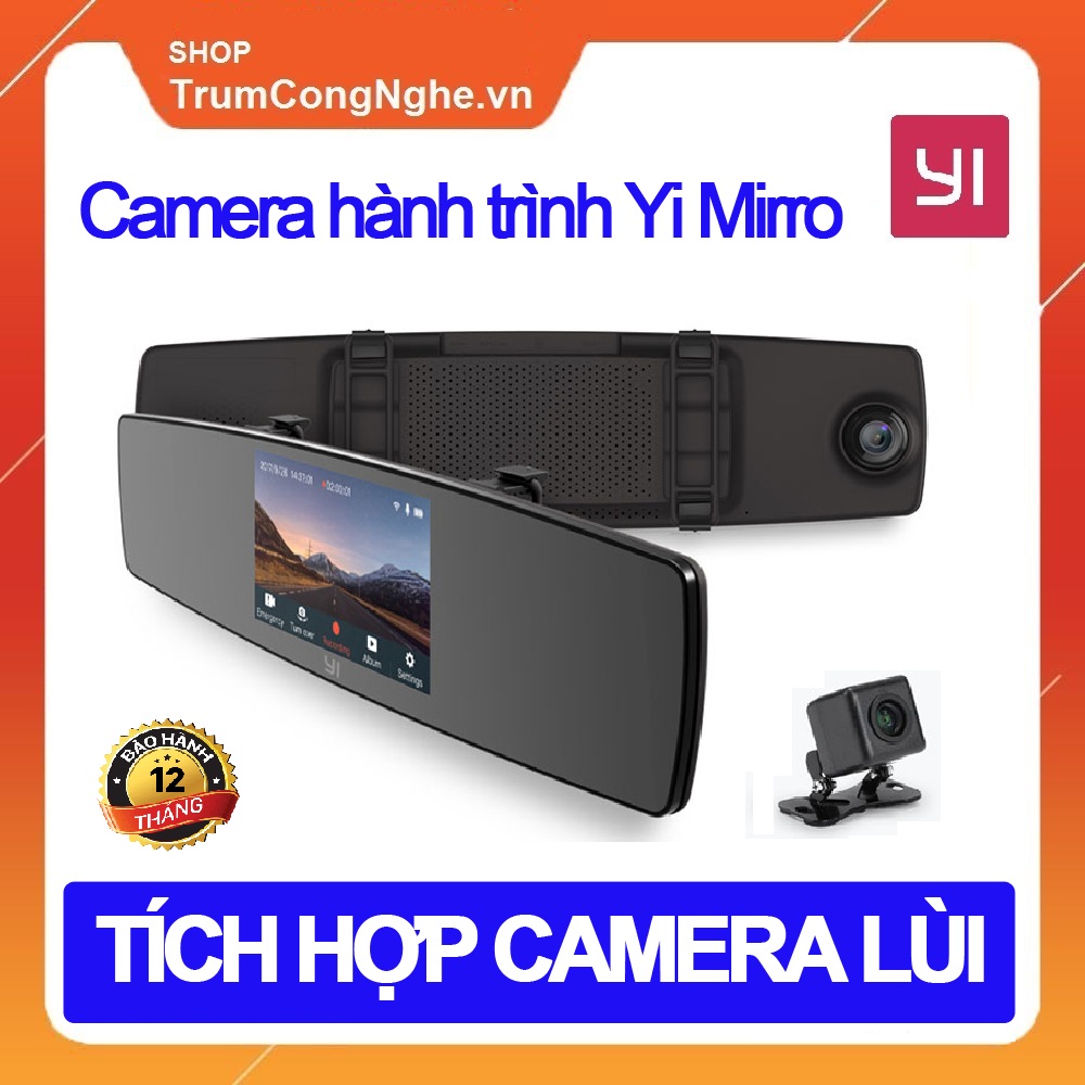 Camera hành trình gương Ô Tô Xiaomi Yi Mirror Dash Camera 2in1 trước sau kiêm cam lùi