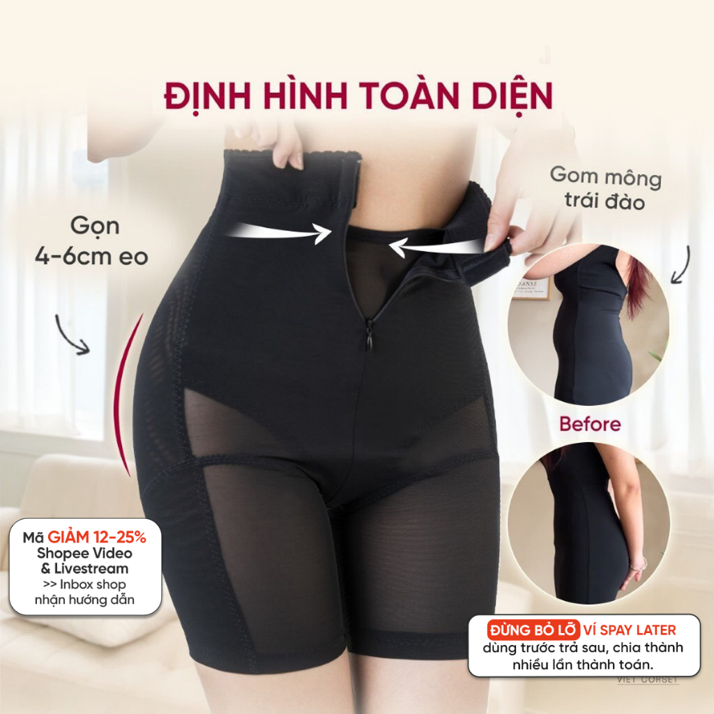 Quần Gen Bụng Định Hình Vietcorset 603, Quần Nịt Bụng Nâng Mông Siết Eo Phù Hợp Mẹ Bỉm, Chubby, BigSize, Dân Văn Phòng