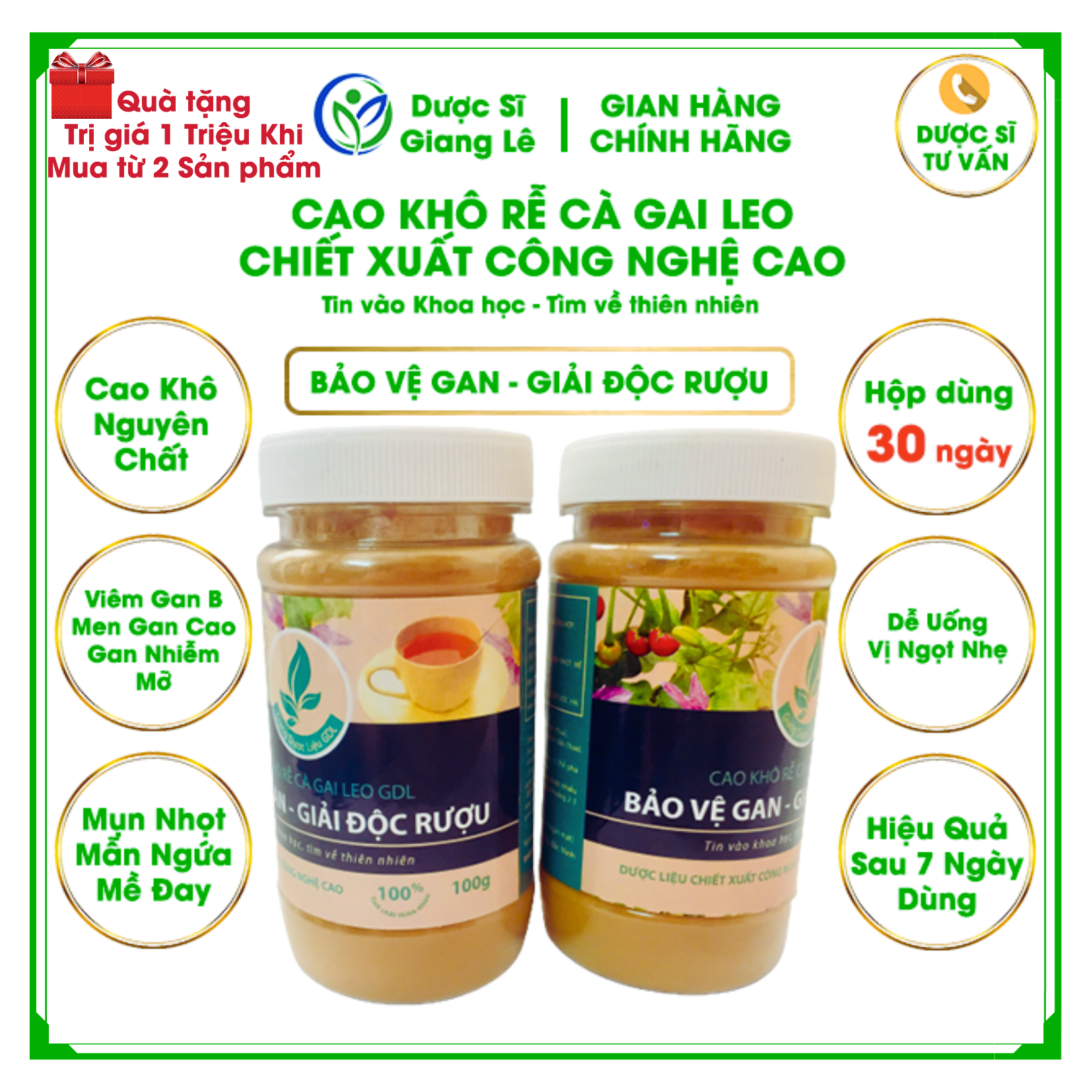 Cao khô rễ cà gai leo duocsi_giangle cao khô nguyên chất chiết xuất công nghệ cao bảo vệ gan, giải độc rượu