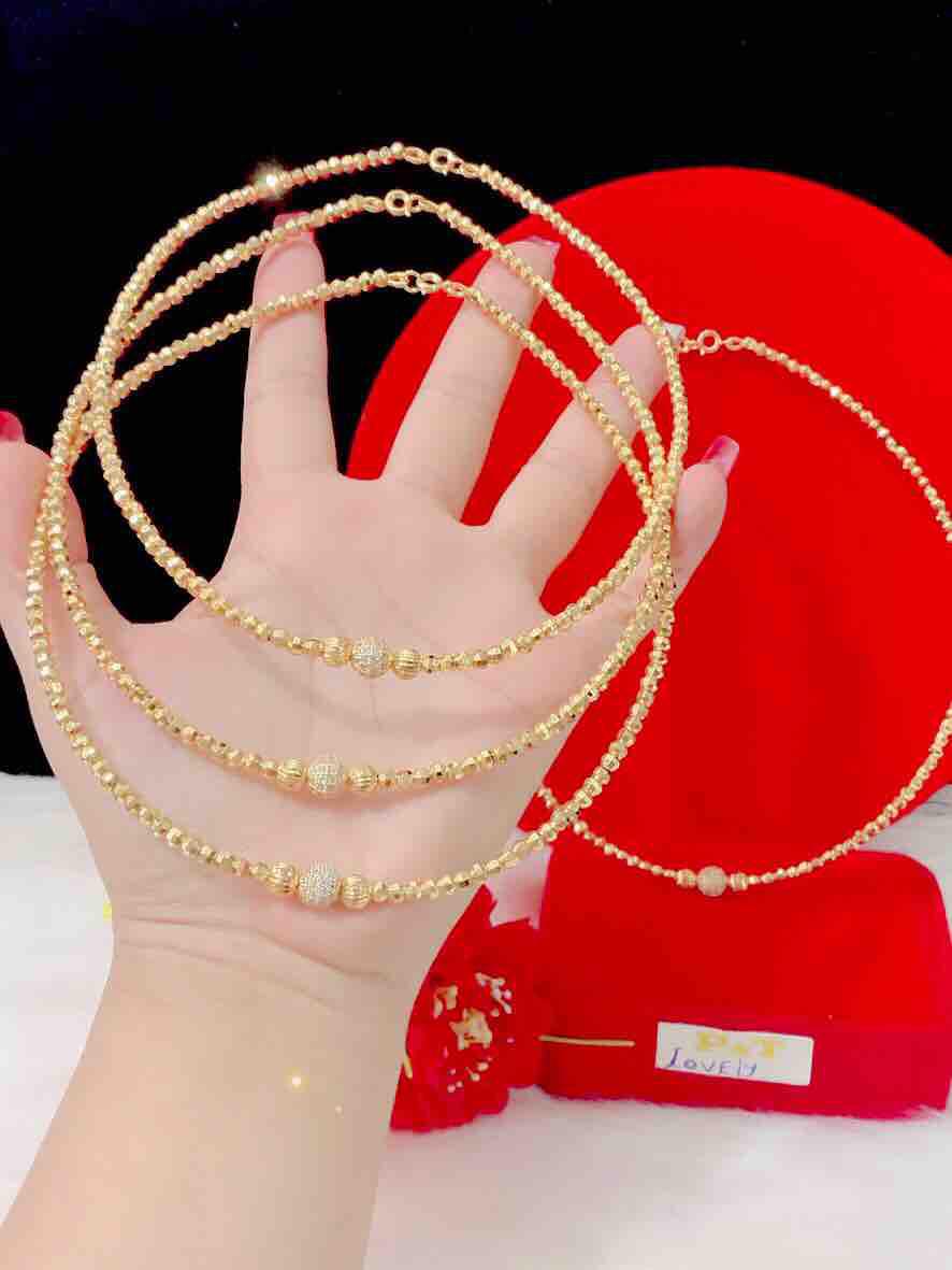 Kiềng cổ kiểu bi mạ vàng 18k mẫu mới cực đẹp
