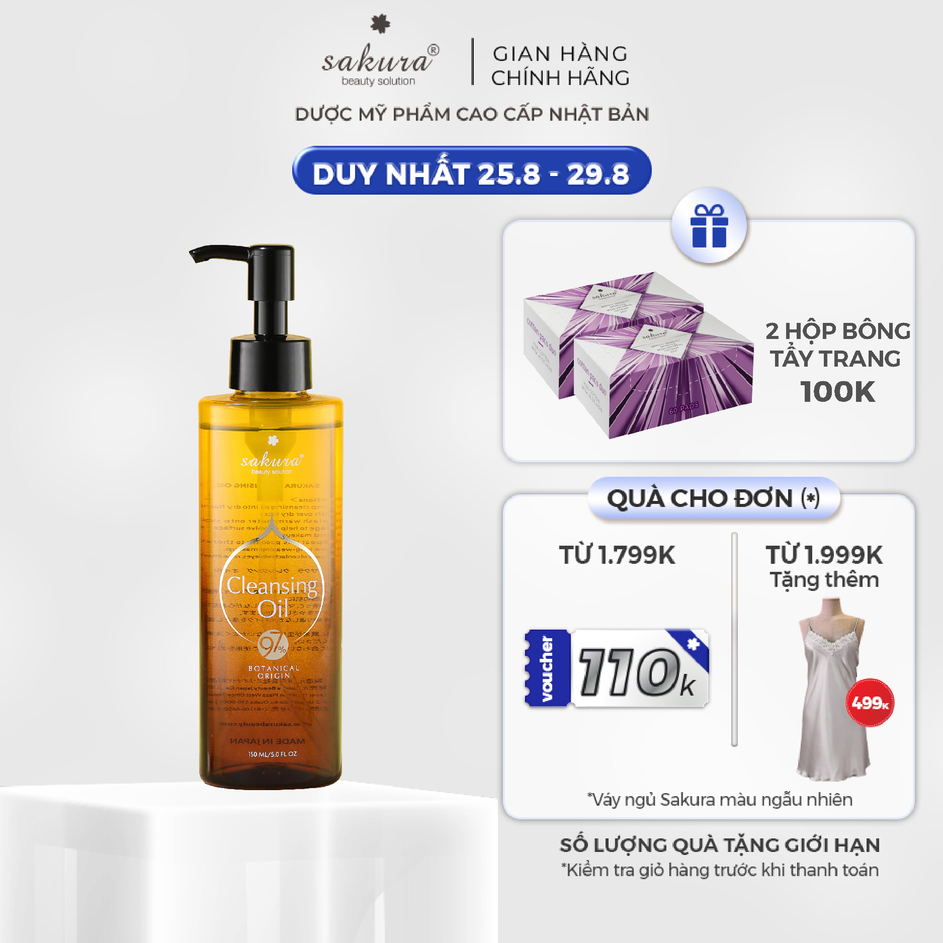 Dầu tẩy trang Sakura Cleansing Oil 150ml