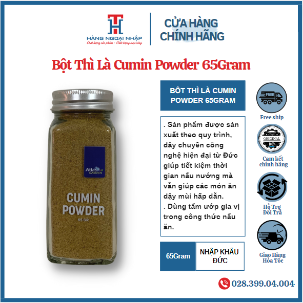 Bột thì là - cumin powder nhập khẩu đức 65gr / hũ