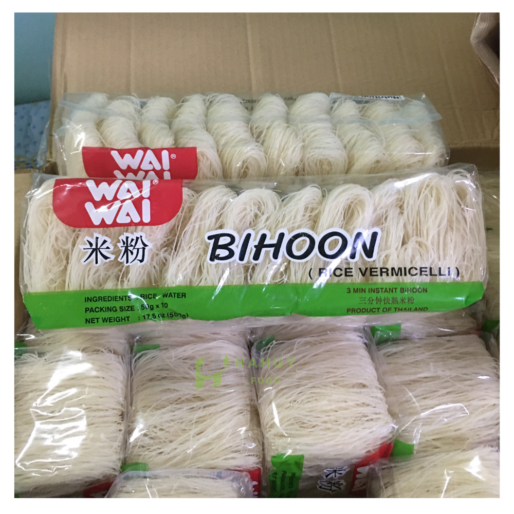Wai Wai Bún gạo khô - Bún gạo Wai Wai gói 10 vắt - Loại đặc biệt dai ngon thơm mềm 500gr