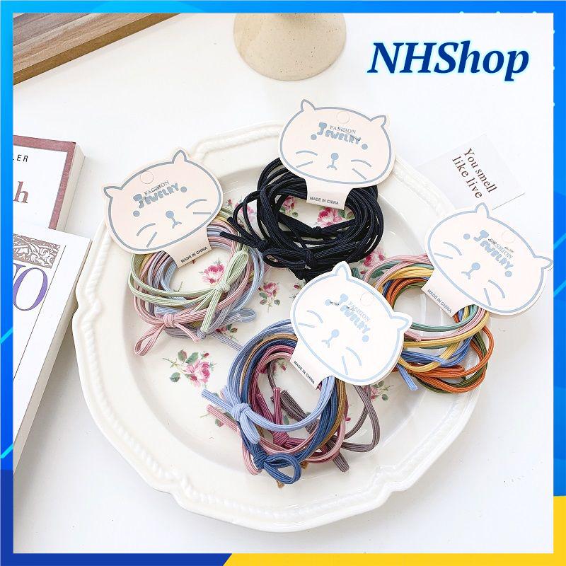 Set dây cột tóc thắt nơ đơn giản - Dây buộc tóc nữ - NHShop