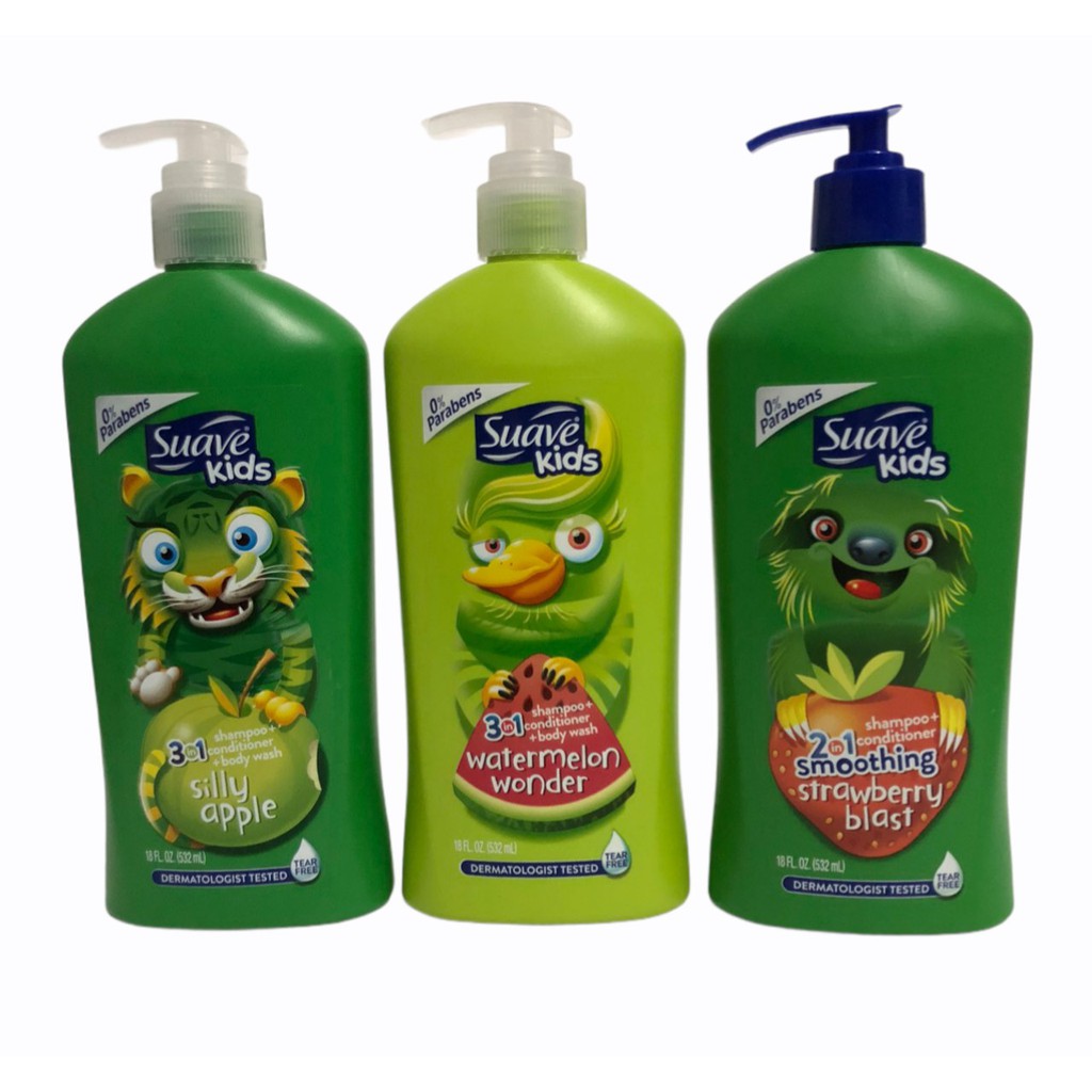 Sữa tắm gội xả suave kids 3in1 532ml mỹ