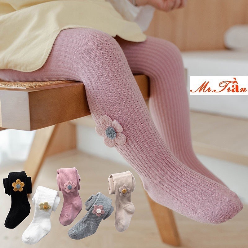Quần tất cho bé gái có bàn hàng dầy dặn, Quần legging cho bé gái đính phụ kiện