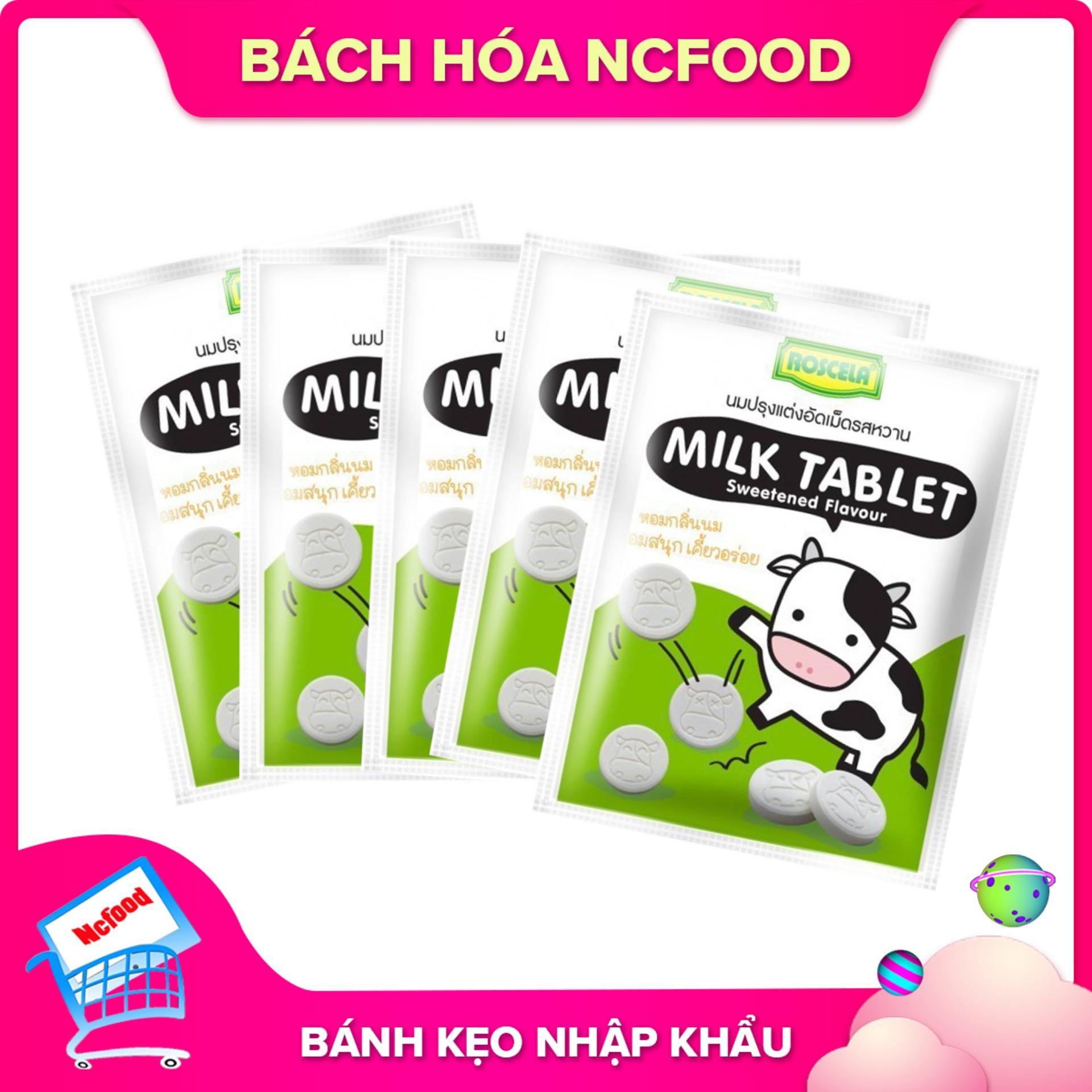 Combo 5 Gói Kẹo sữa bò Milk Tablet Thái Lan vị truyền thống (Xanh) (NCFOODVN)