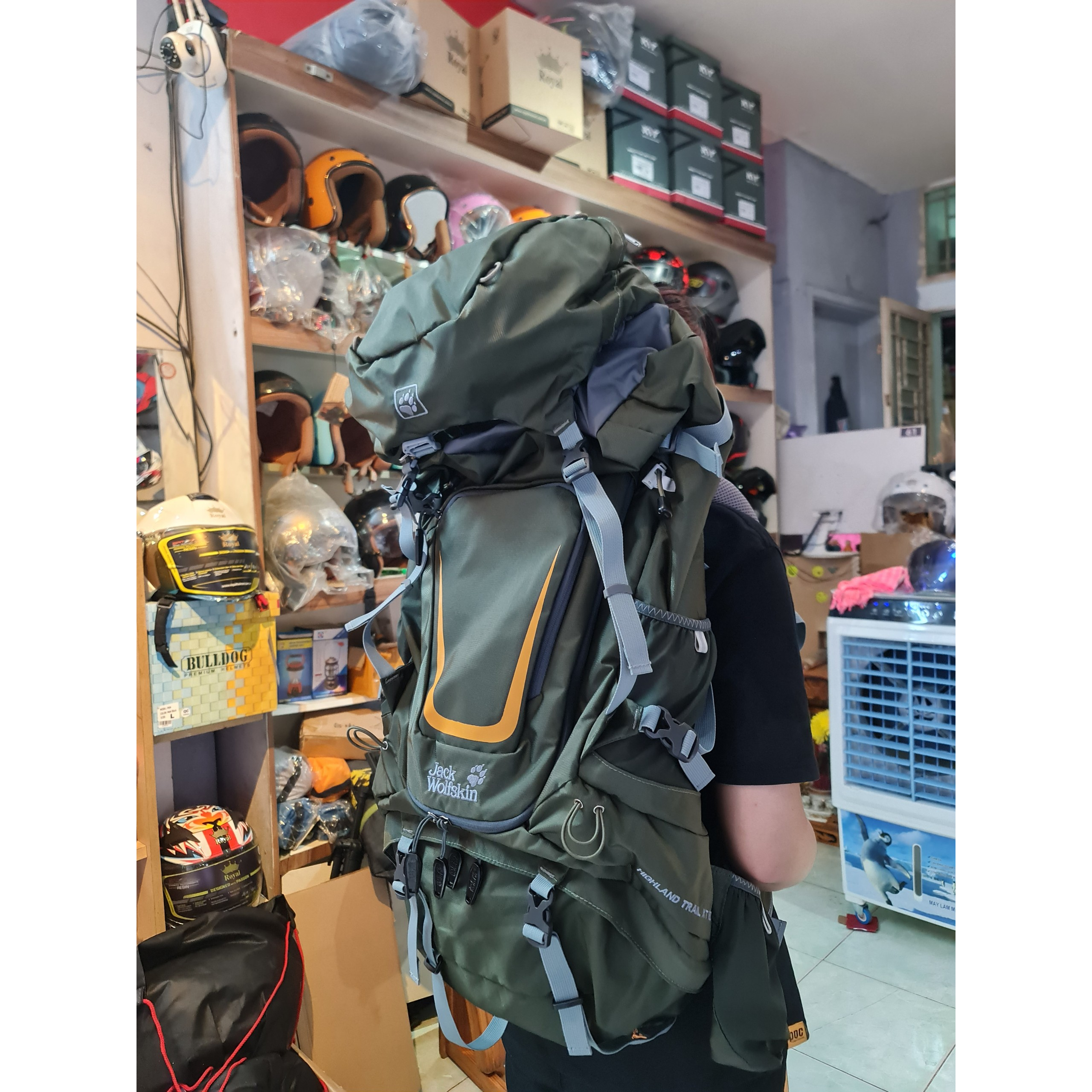 Balo Jack Wolfskin 60 lít màu xanh rêu chính hãng