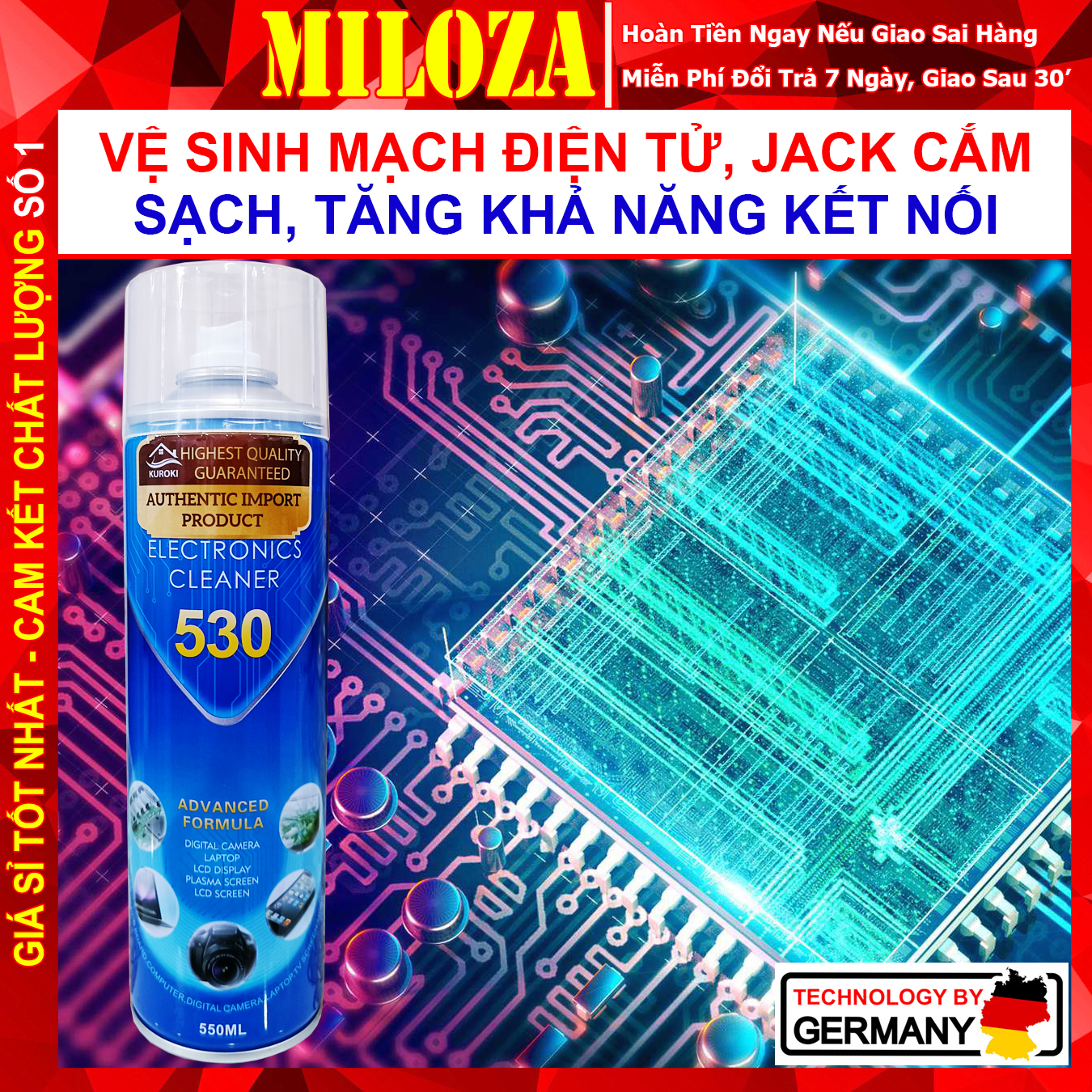 Vệ Sinh Mạch Điện Tử - Nước Rửa Mạch Điện Tử - Dung Dịch Vệ Sinh Mạch Điện Tử, Main, Bo Mạch Điện - HERIOS Electronic - MILOZA