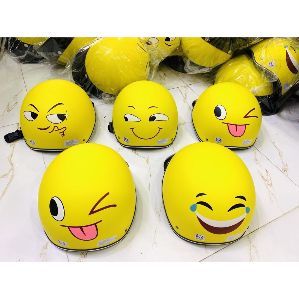 Nón bảo hiểm icon cảm xúc emoji vàng