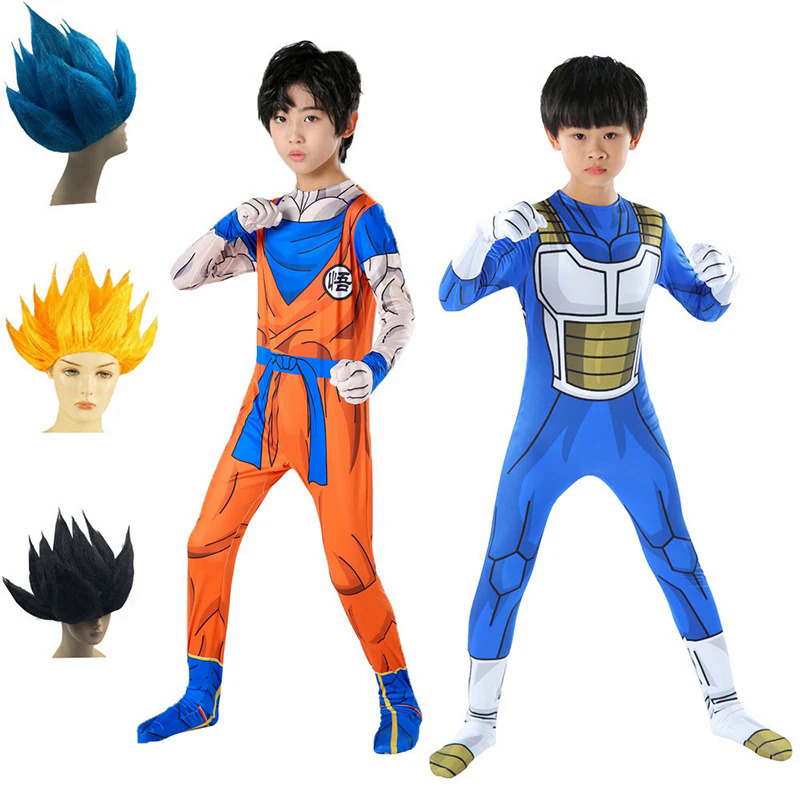 Z bé trẻ em cosplay phù hợp với Son Goku Majin Vegeta cos trang phục Anime dbz Jumpsuit Halloween quần áo