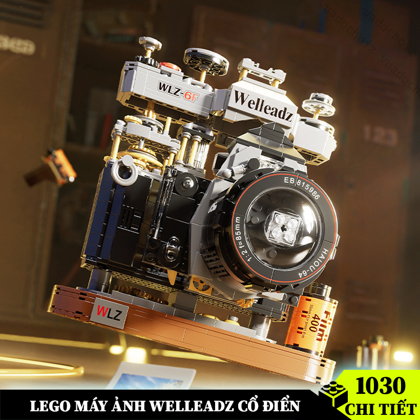 Đồ chơi lego máy ảnh welleadz retro camera, mô hình lắp ráp máy ảnh cổ điển