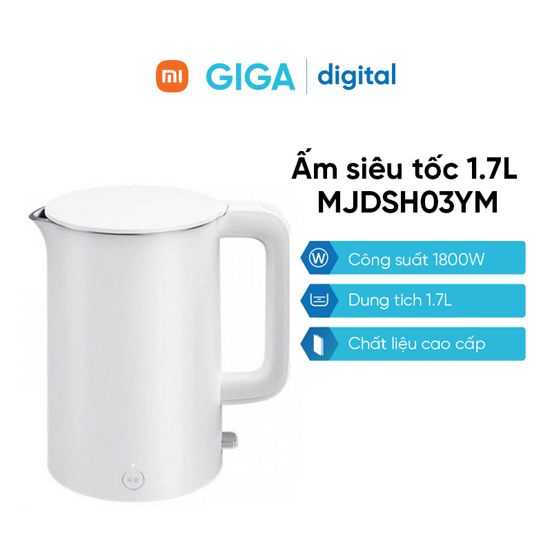 Ấm siêu tốc thông minh 1.7l xiaomi mijia mjdsh03ym - giữ nhiệt 10 giờ liên tục - màu trắng sang trọng