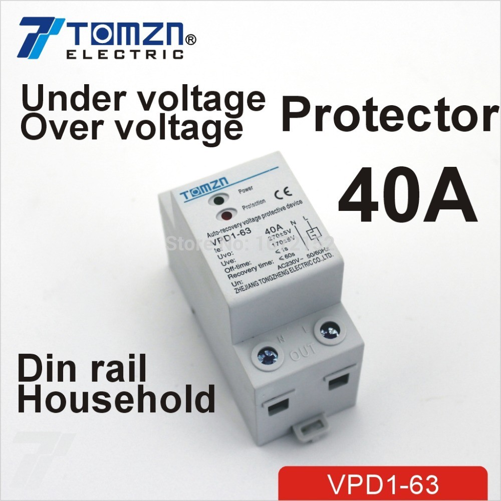 Bảo vệ chống quá áp mất pha bảo vệ điện áp đứt trung tính 1 pha 40a tomzn