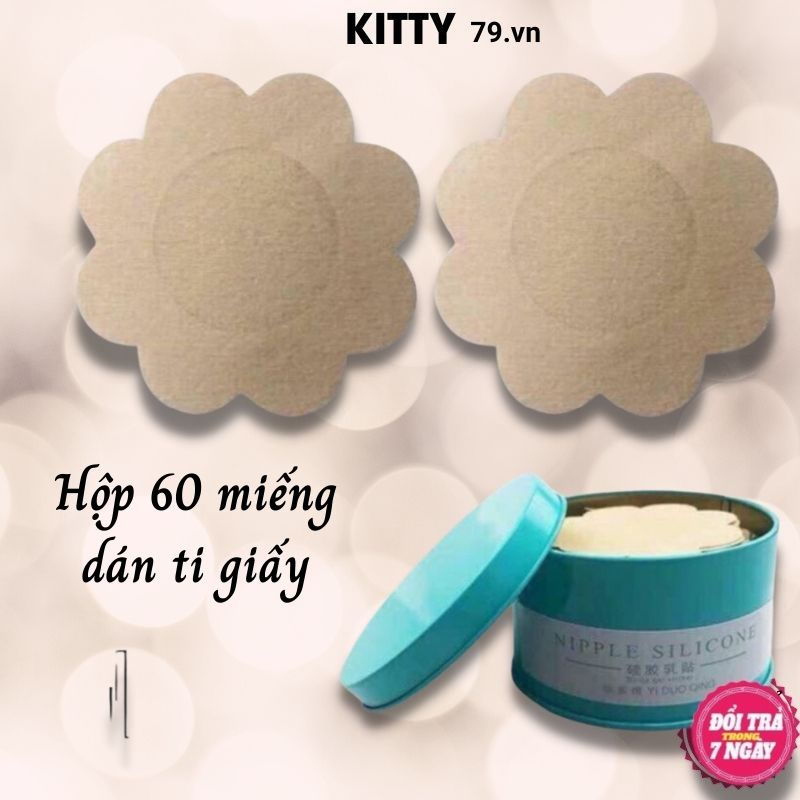 Hộp dán ti giấy miếng dán nhũ hoa 60 miếng kt0121