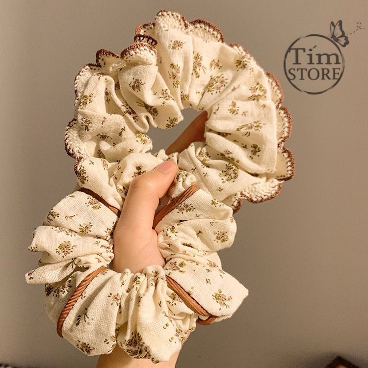 {Ảnh thật} CỘT TÓC VẢI SCRUNCHIES TRÁI BƠ CHẤM BI, VẢI ĐẸP, PHONG CÁCH HÀN ULLZANG THỜI TRANG NỮ