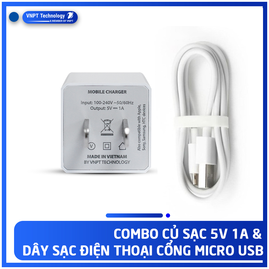 Bộ củ cáp sạc VIVAS Micro USB Chính hãng Giá tốt